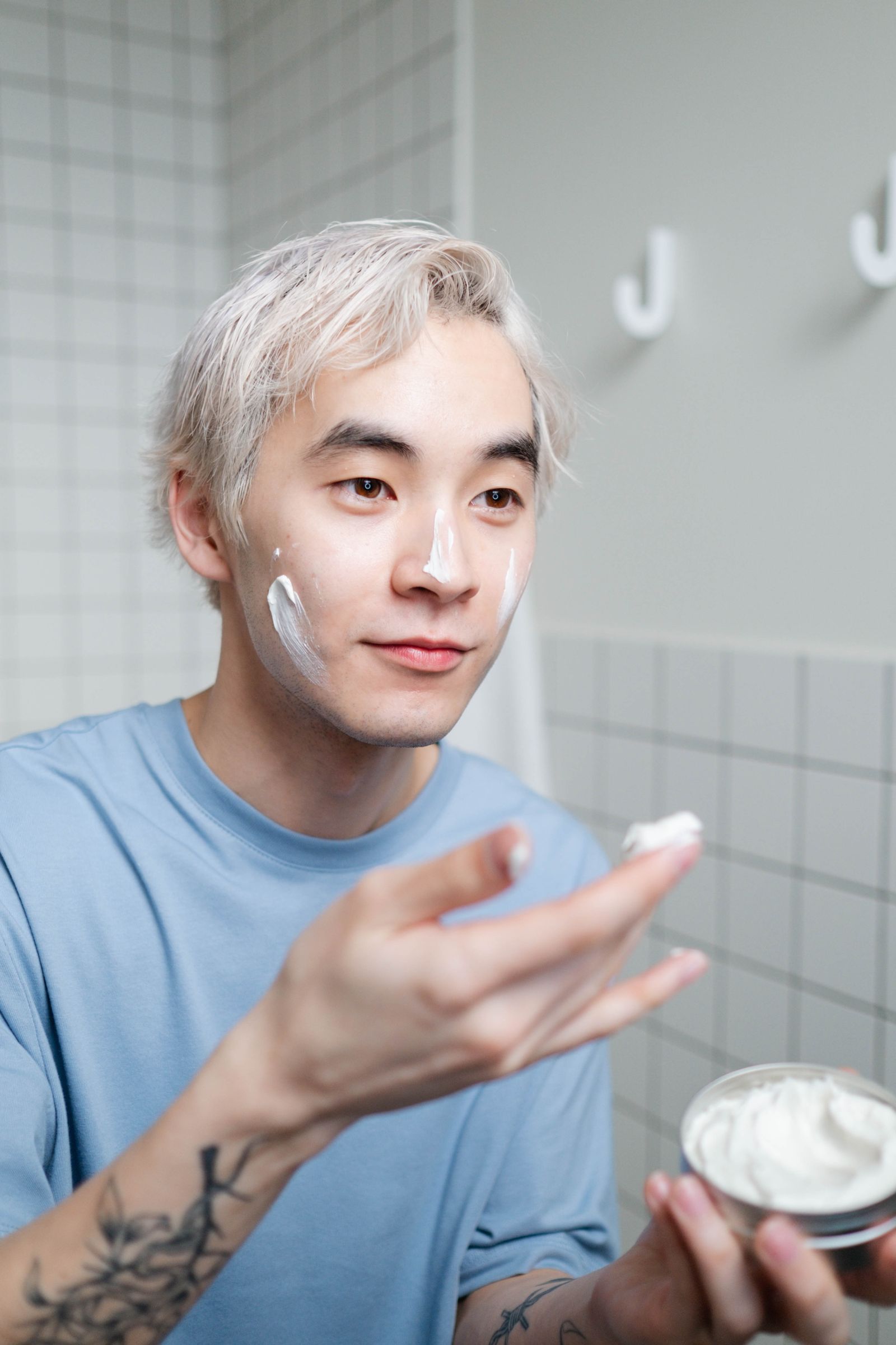 Portrait of a man with clear skin